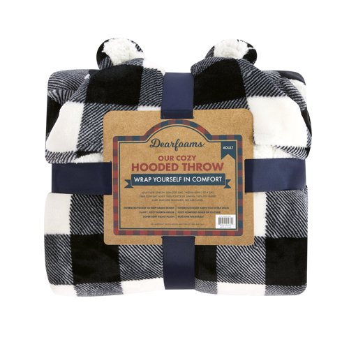 Dearfoams Buffalo Check Adult Hooded Throw Wayfair